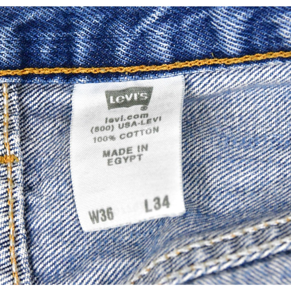Levis Jeans 501 36x34 (33x32 Meas) Button Fly Blue Denim - Picture 5 of 10